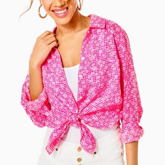 NWOT Lilly Pulitzer Sea View Button Down - Picture 1 of 5